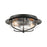 ELK Lighting Lakeshore Drive 2-Light Flush Mount, Black/Seedy Glass