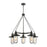 ELK Lighting Lakeshore Drive Chandelier, Black/Seedy Glass