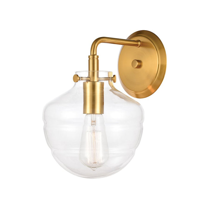 ELK Lighting Manhattan Boutique 1-Light 9" Sconce, Brushed Brass/Clear