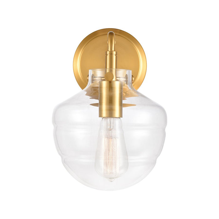 ELK Lighting Manhattan Boutique 1-Light 9" Sconce, Brushed Brass/Clear