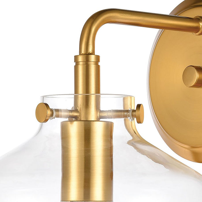 ELK Lighting Manhattan Boutique 1-Light 9" Sconce, Brushed Brass/Clear