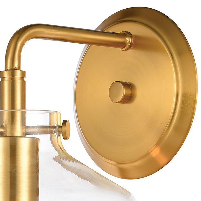 ELK Lighting Manhattan Boutique 1-Light 9" Sconce, Brushed Brass/Clear