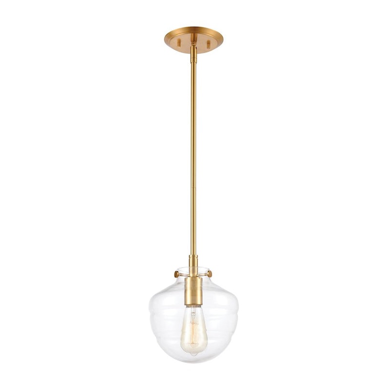 ELK Lighting Manhattan Boutique 8" 1-Light Mini Pendant, Brass/Clear
