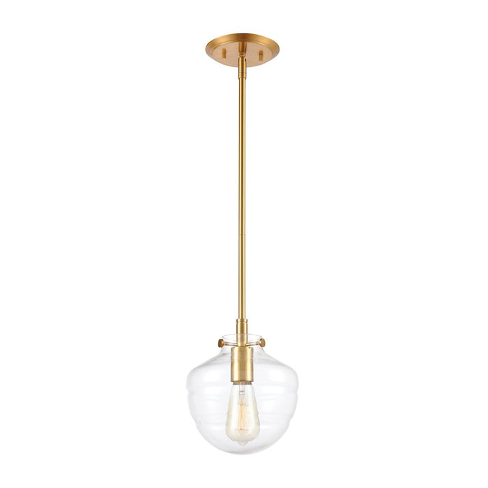 ELK Lighting Manhattan Boutique 8" 1-Light Mini Pendant, Brass/Clear