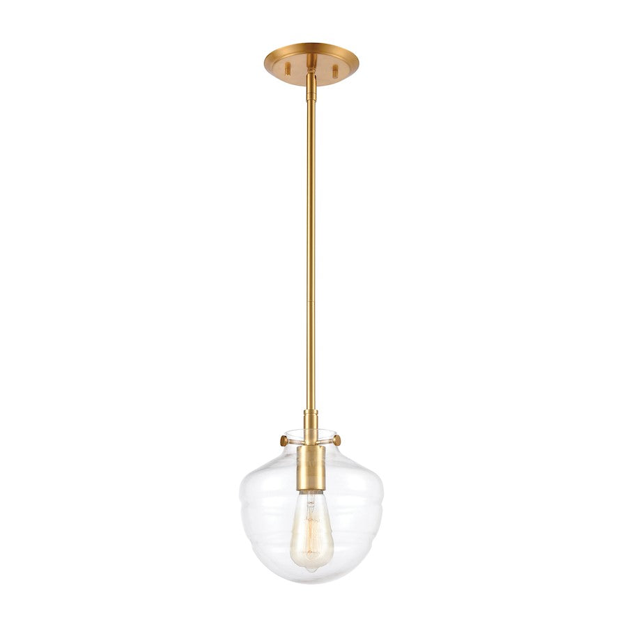 ELK Lighting Manhattan Boutique 8" 1-Light Mini Pendant, Brass/Clear