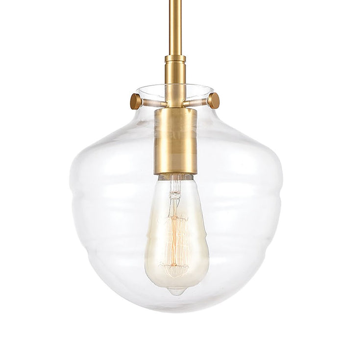 ELK Lighting Manhattan Boutique 8" 1-Light Mini Pendant, Brass/Clear