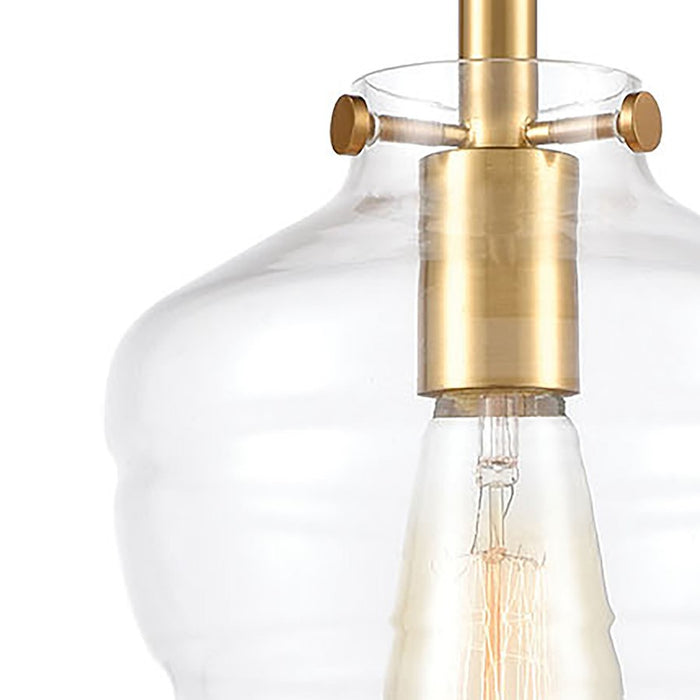 ELK Lighting Manhattan Boutique 8" 1-Light Mini Pendant, Brass/Clear