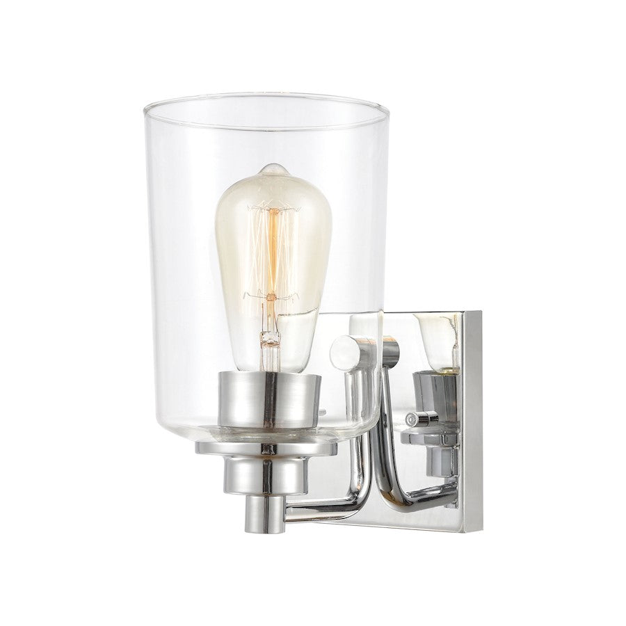 ELK Lighting Robins 1-Light Wall Sconce, Polished Chrome/Clear Glass