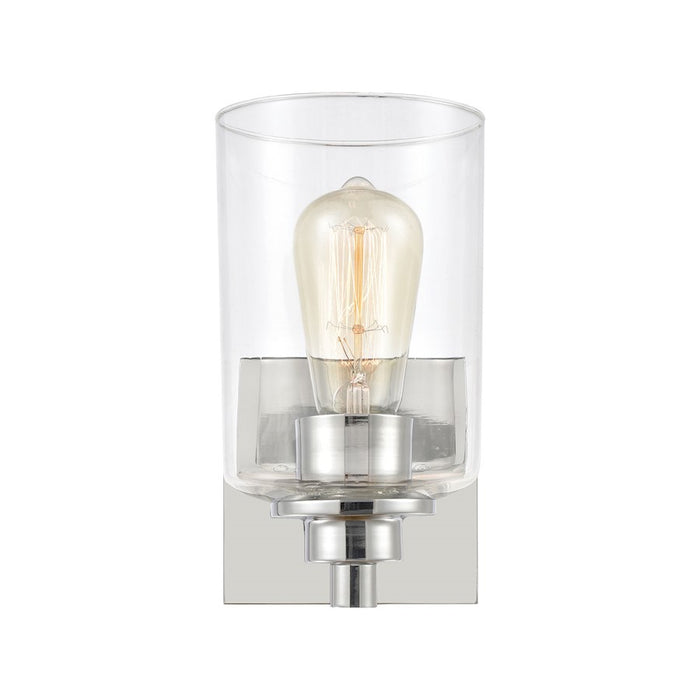 ELK Lighting Robins 1-Light Wall Sconce, Polished Chrome/Clear Glass
