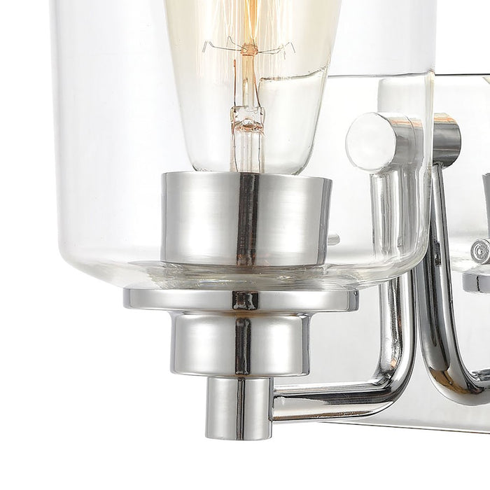 ELK Lighting Robins 1-Light Wall Sconce, Polished Chrome/Clear Glass
