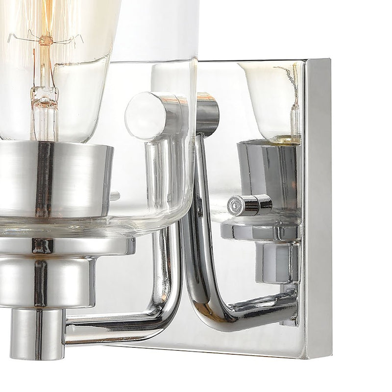 ELK Lighting Robins 1-Light Wall Sconce, Polished Chrome/Clear Glass