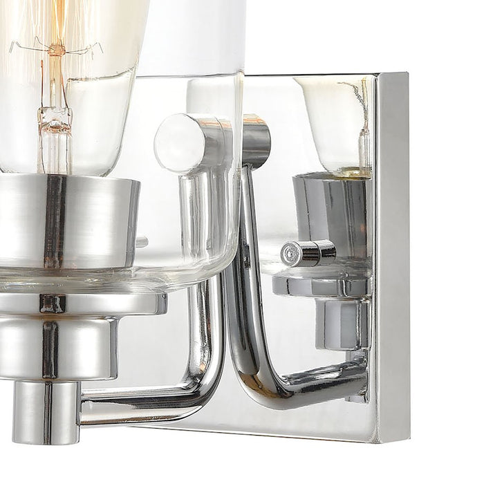 ELK Lighting Robins 1-Light Wall Sconce, Polished Chrome/Clear Glass