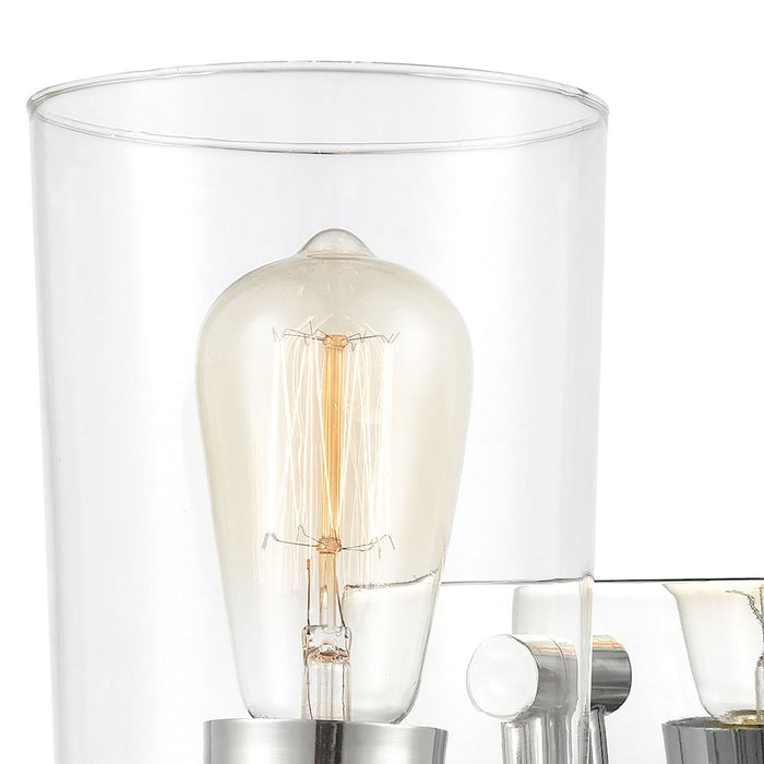 ELK Lighting Robins 1-Light Wall Sconce, Polished Chrome/Clear Glass