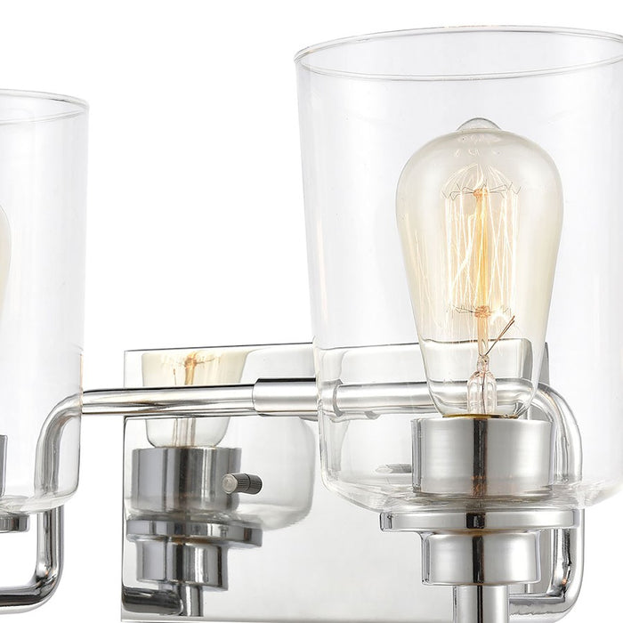 ELK Lighting Robins Vanity Light, Matte Black/Clear Glass