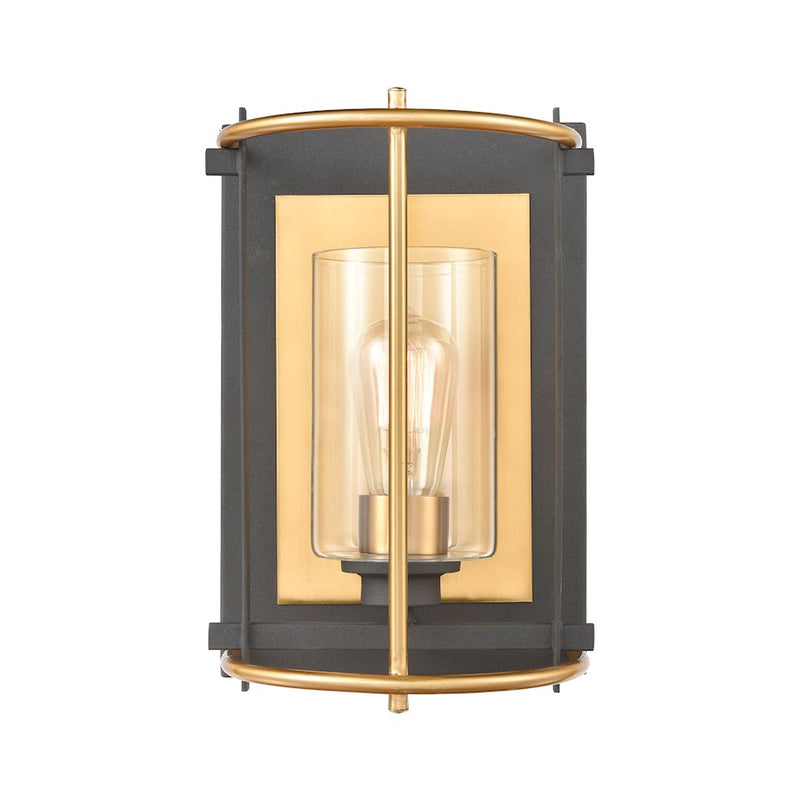 ELK Lighting Millington 1-Light Sconce, Charcoal/Clear Glass