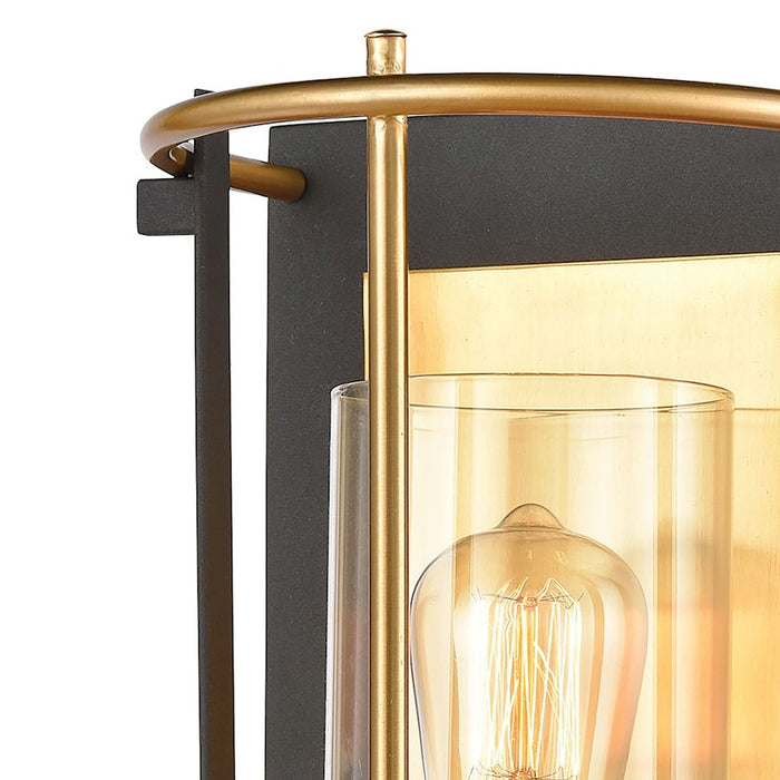 ELK Lighting Millington 1-Light Sconce, Charcoal/Clear Glass