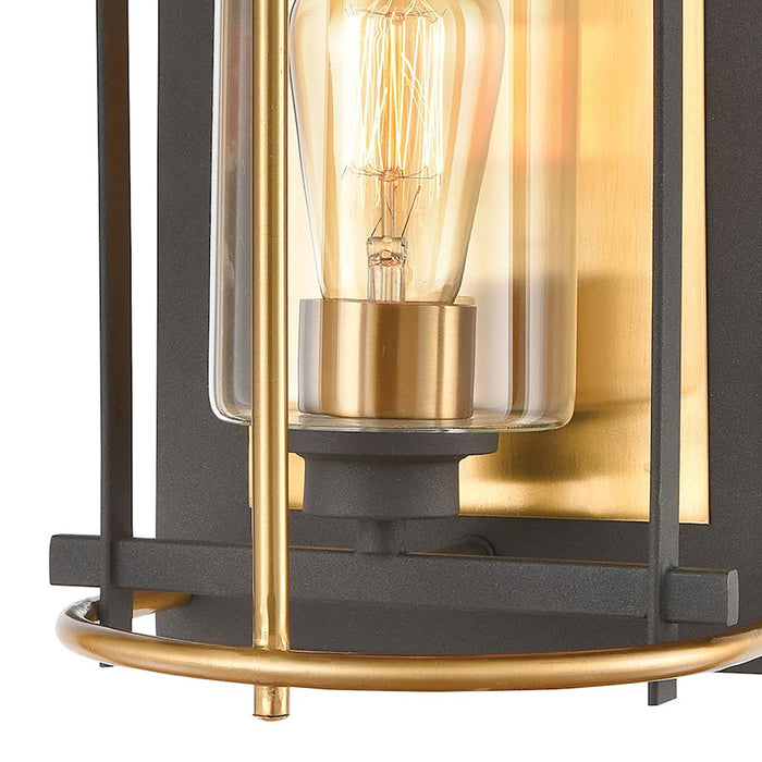 ELK Lighting Millington 1-Light Sconce, Charcoal/Clear Glass