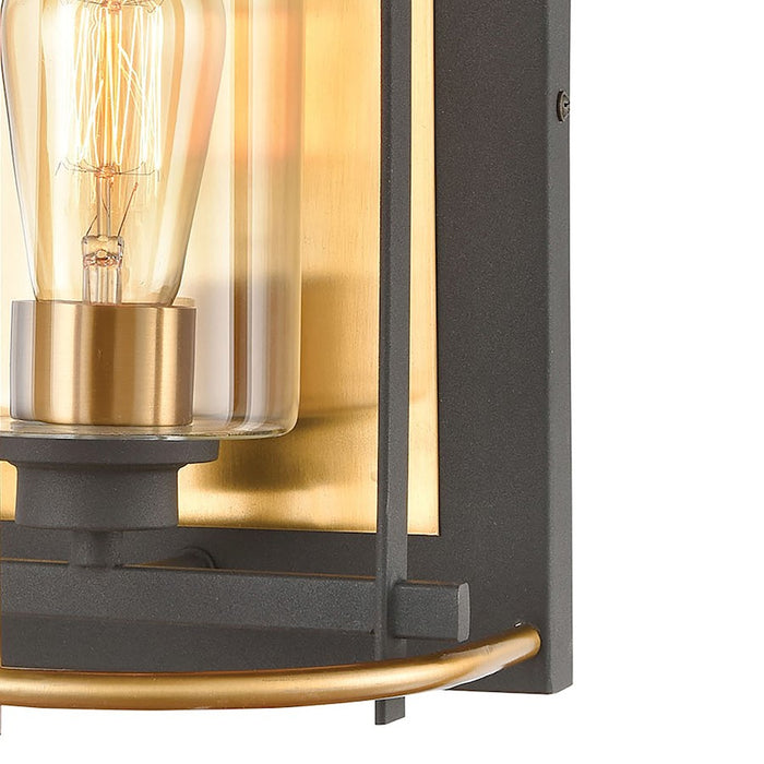 ELK Lighting Millington 1-Light Sconce, Charcoal/Clear Glass