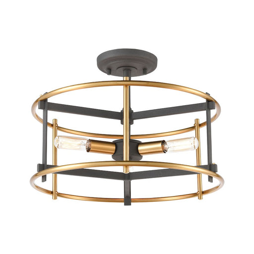 ELK Lighting Millington 3-Light Semi Flush Mount, Charcoal