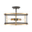 ELK Lighting Millington 3-Light Semi Flush Mount, Charcoal