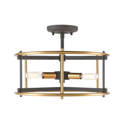 ELK Lighting Millington 3-Light Semi Flush Mount, Charcoal