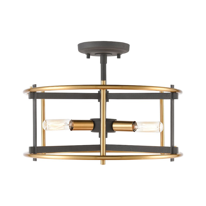 ELK Lighting Millington 3-Light Semi Flush Mount, Charcoal
