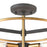 ELK Lighting Millington 3-Light Semi Flush Mount, Charcoal
