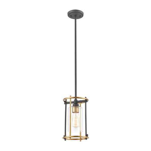 ELK Lighting Millington 1-Light Mini Pendant, Charcoal/Clear Glass