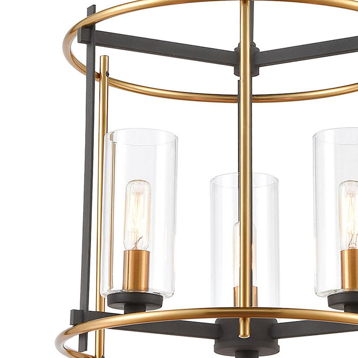 ELK Lighting Millington 3-Light Pendant, Charcoal/Clear Glass