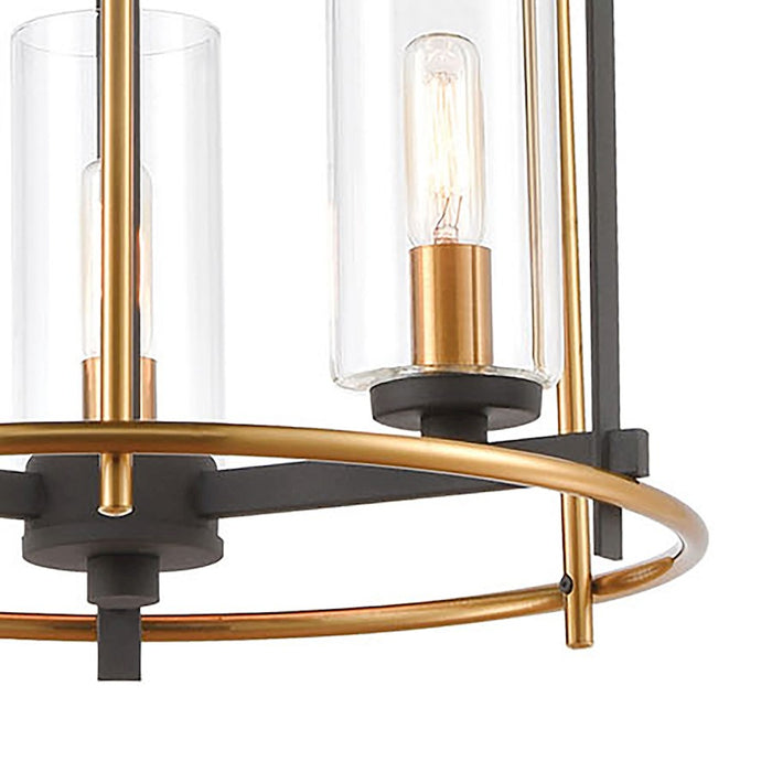 ELK Lighting Millington 3-Light Pendant, Charcoal/Clear Glass