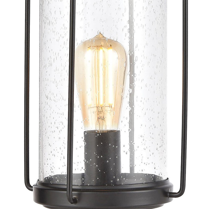 ELK Lighting Devonshire 1-Light Post Mount, Matte Black/Seedy Glass