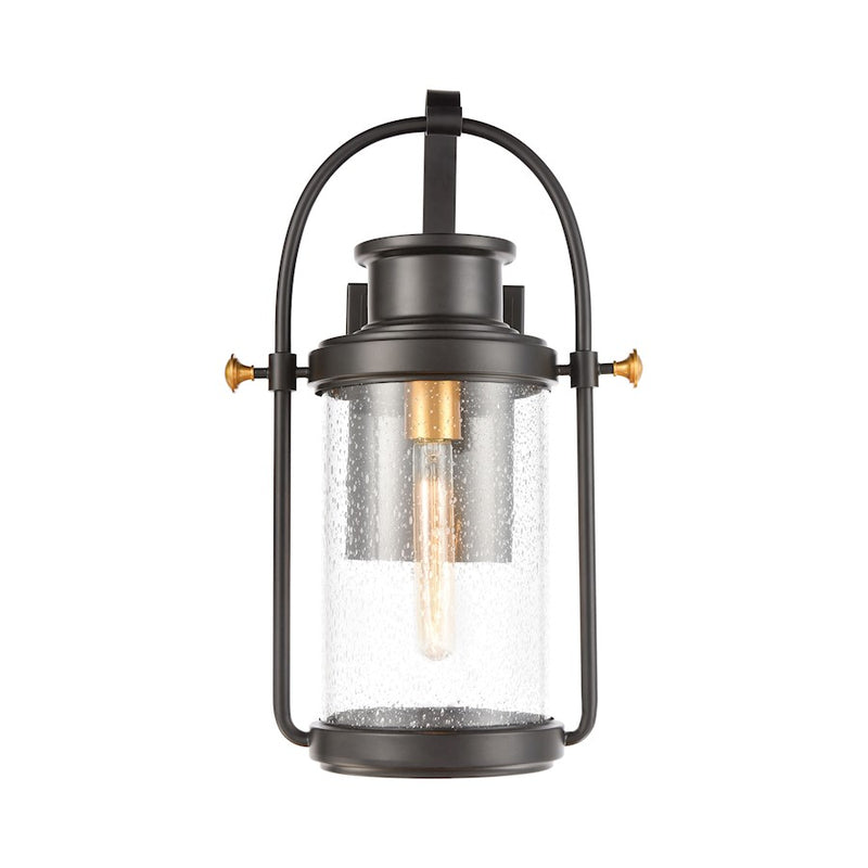 ELK Lighting Wexford 1-Light Sconce, Matte Black/Seedy Glass