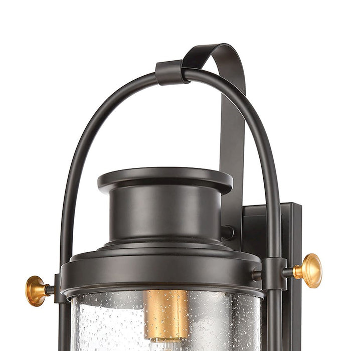 ELK Lighting Wexford 1-Light Sconce, Matte Black/Seedy Glass