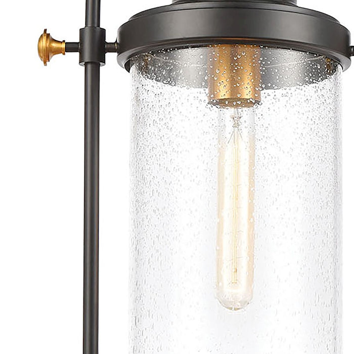 ELK Lighting Wexford 1-Light Hanging, Matte Black/Seedy Glass