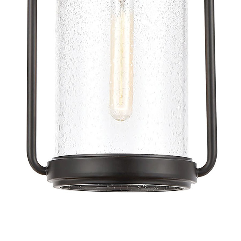 ELK Lighting Wexford 1-Light Hanging, Matte Black/Seedy Glass
