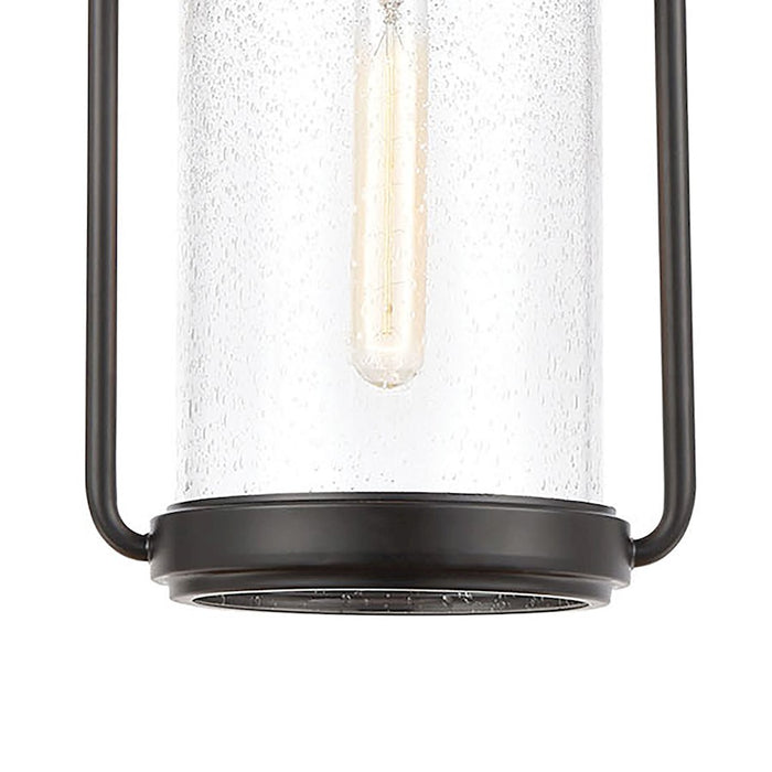 ELK Lighting Wexford 1-Light Hanging, Matte Black/Seedy Glass