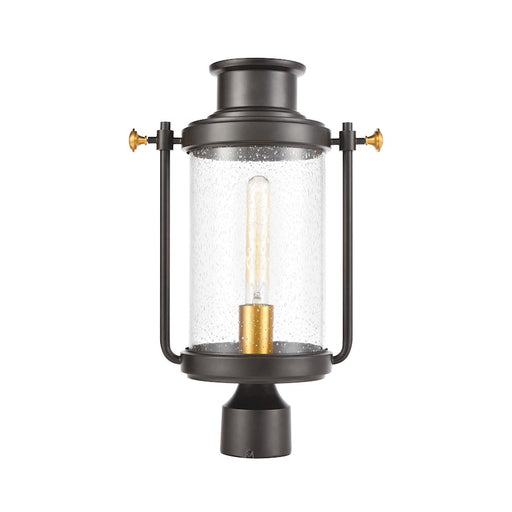 ELK Lighting Wexford 1-Light Post Mount, Matte Black/Seedy Glass