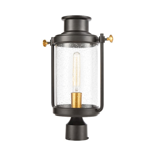 ELK Lighting Wexford 1-Light Post Mount, Matte Black/Seedy Glass
