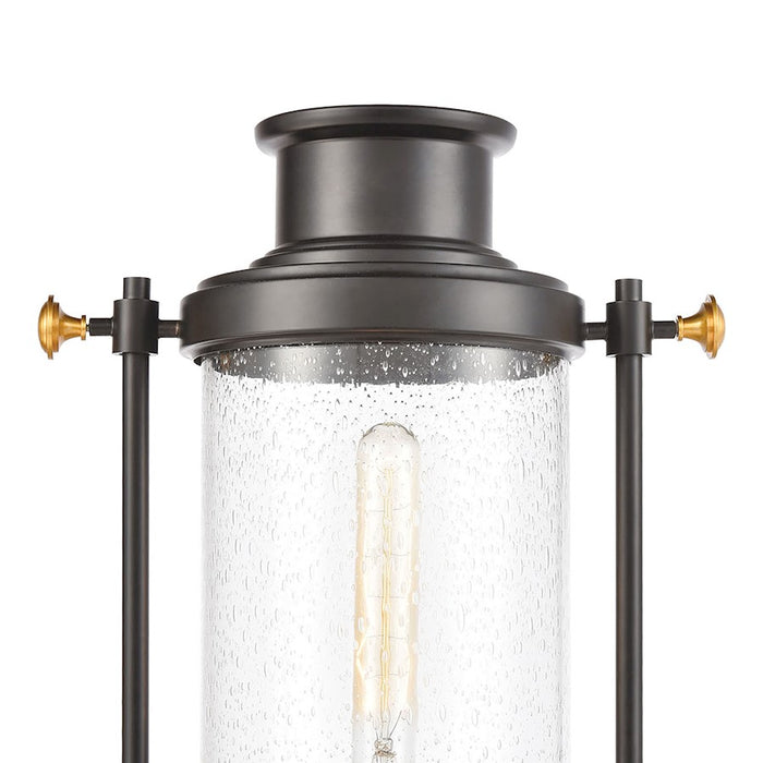 ELK Lighting Wexford 1-Light Post Mount, Matte Black/Seedy Glass