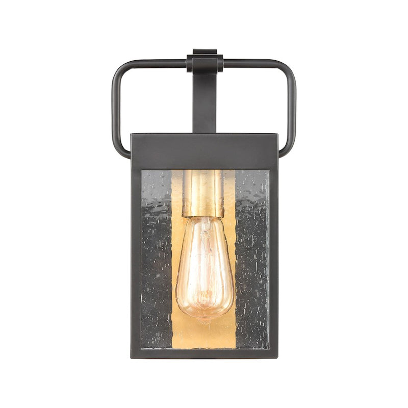 ELK Lighting Knowlton 1-Light Sconce, Matte Black/Seedy Glass