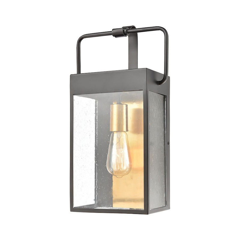 ELK Lighting Knowlton 1-Light Sconce, Matte Black/Seedy Glass