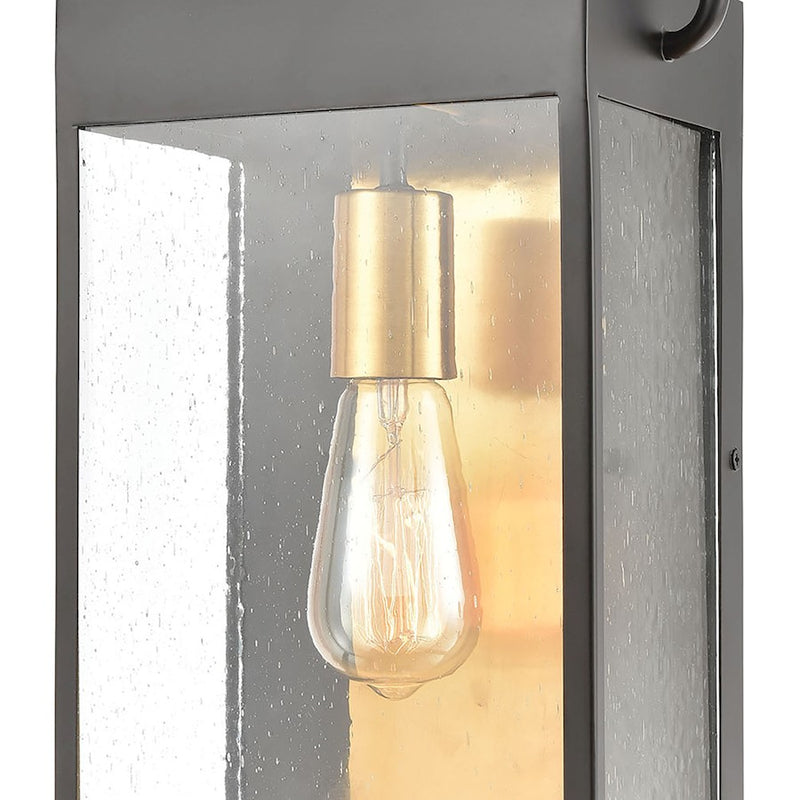 ELK Lighting Knowlton 1-Light Sconce, Matte Black/Seedy Glass