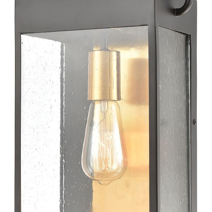 ELK Lighting Knowlton 1-Light Sconce, Matte Black/Seedy Glass