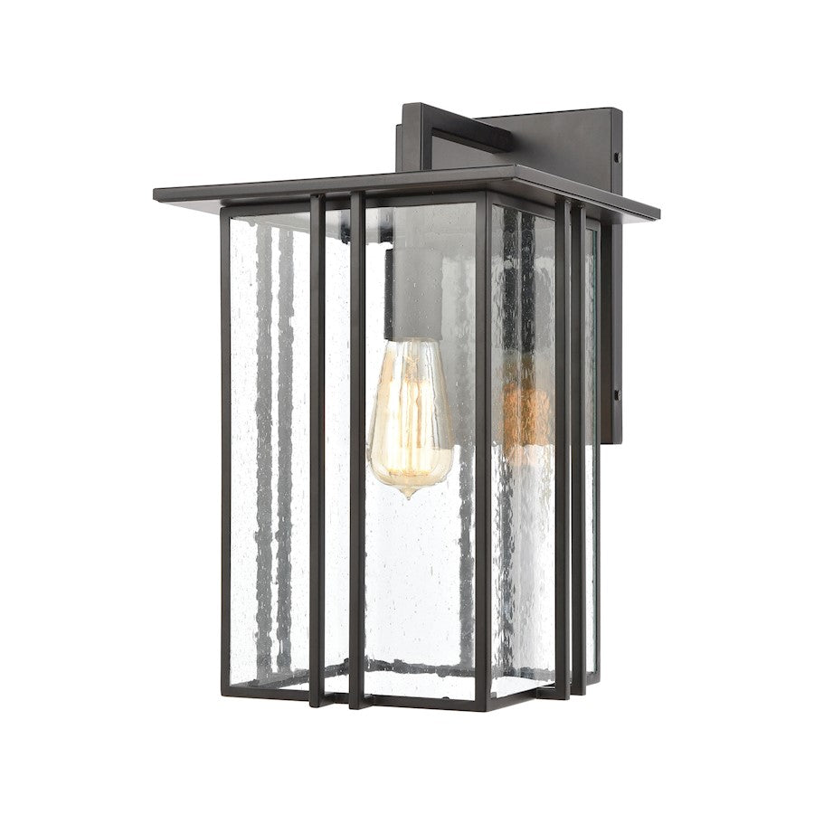 ELK Lighting Radnor 1-Light Sconce, Matte Black/Seedy Glass