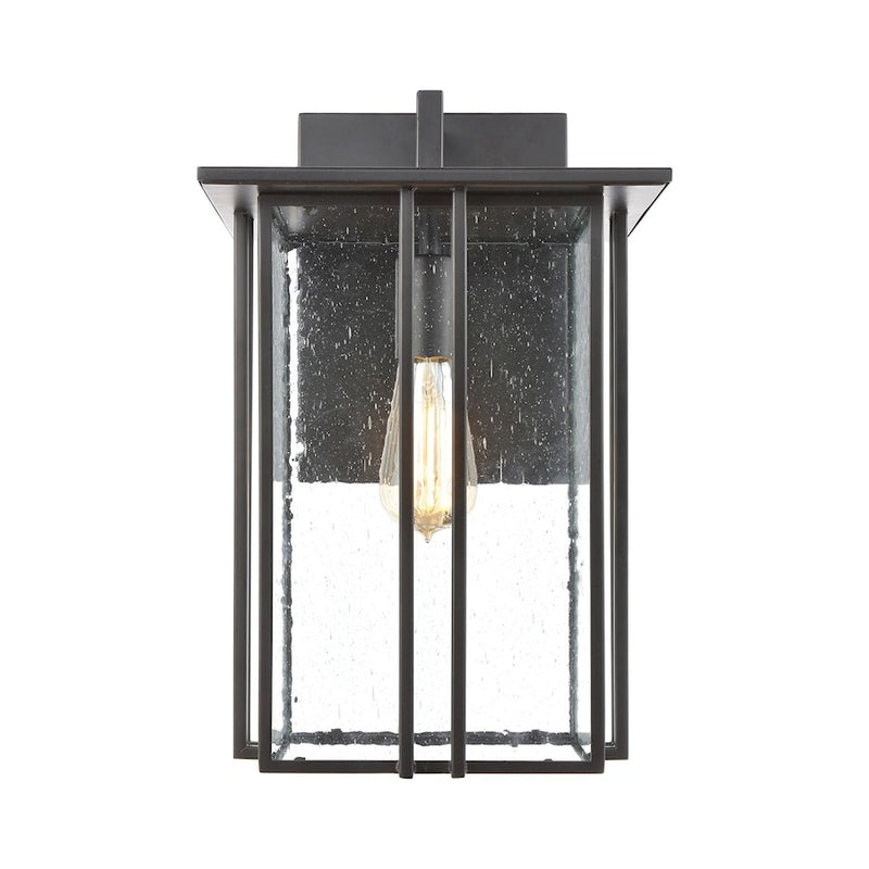 ELK Lighting Radnor 1-Light Sconce, Matte Black/Seedy Glass