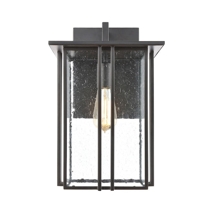 ELK Lighting Radnor 1-Light Sconce, Matte Black/Seedy Glass