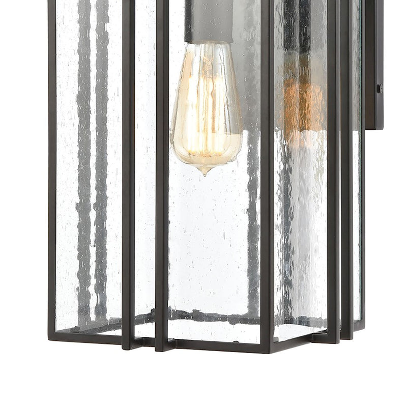 ELK Lighting Radnor 1-Light Sconce, Matte Black/Seedy Glass