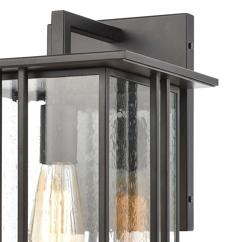 ELK Lighting Radnor 1-Light Sconce, Matte Black/Seedy Glass
