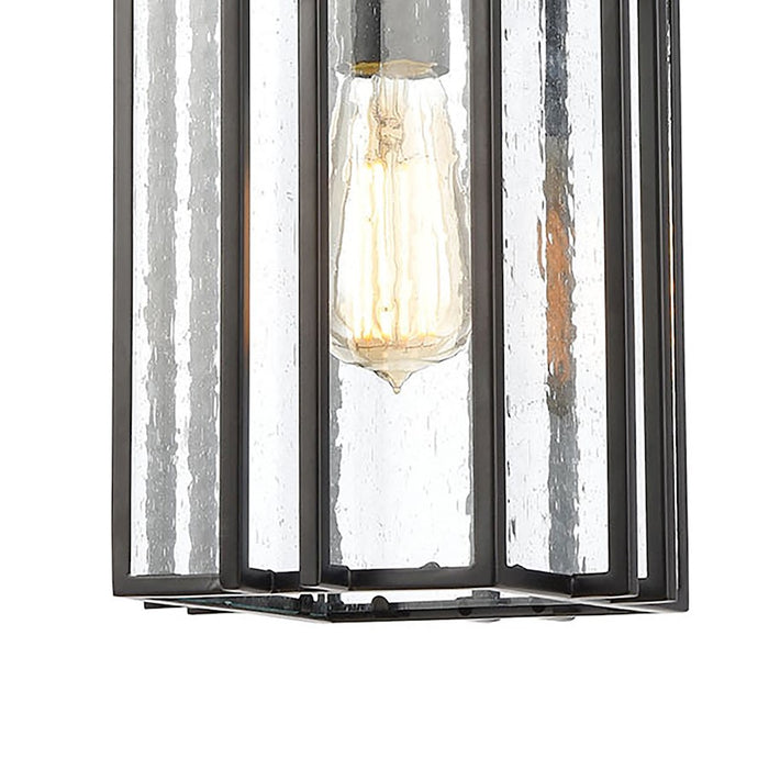 ELK Lighting Radnor 1-Light Hanging, Matte Black/Seedy Glass