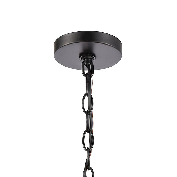 ELK Lighting Radnor 1-Light Hanging, Matte Black/Seedy Glass